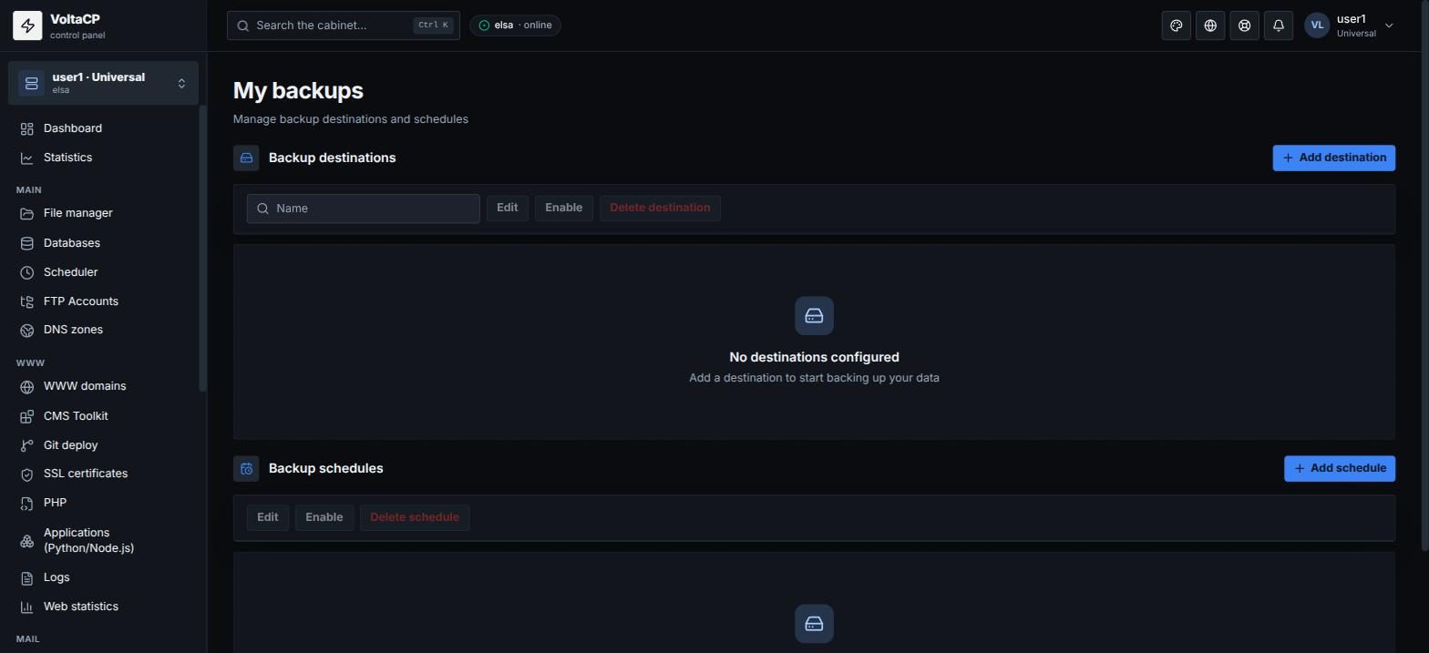 Your own backups to your own storage