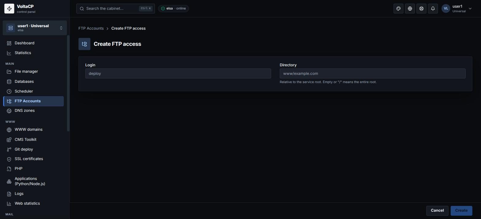 How to connect via FTP?