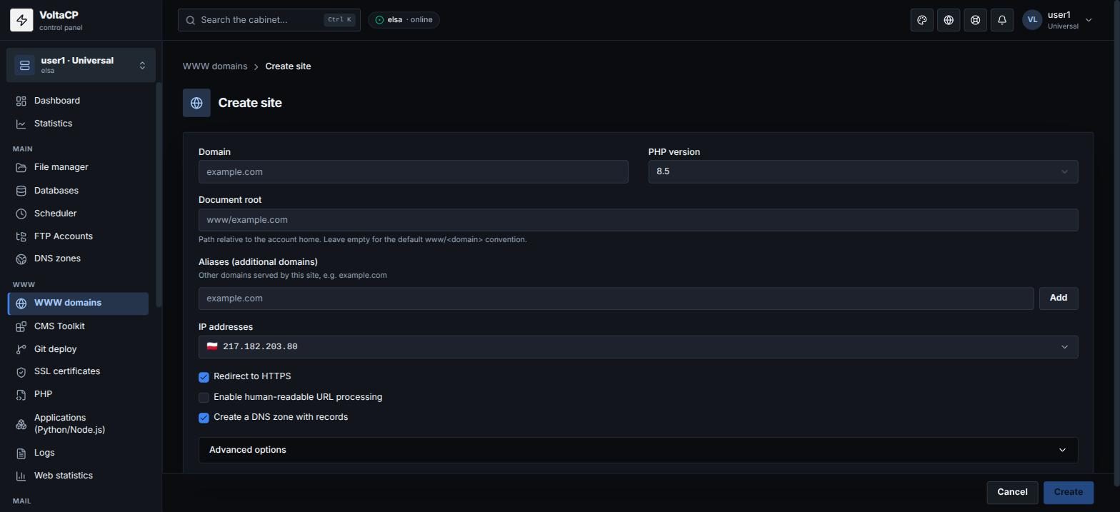 How to add a site?